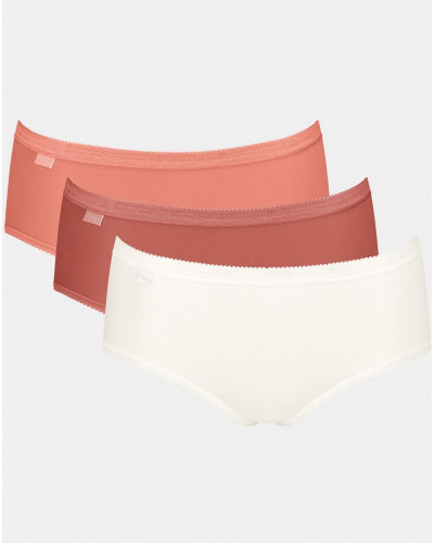 Midi briefs Sloggi Basic + (Set of 3) (Brique/corail/blanc)