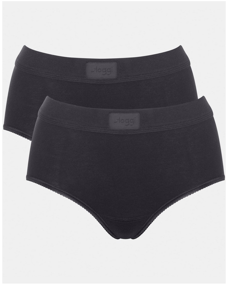 Pack of 2 maxi brief (cotton bio) Sloggi Double Confort (Black)