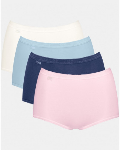 Basic + maxi knickers (Pack of 4) Sloggi (Marine/ciel/blanc/rose)