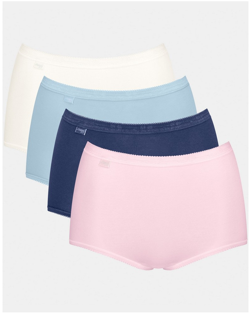 Basic + maxi knickers (Pack of 4) Sloggi (Marine/ciel/blanc/rose)