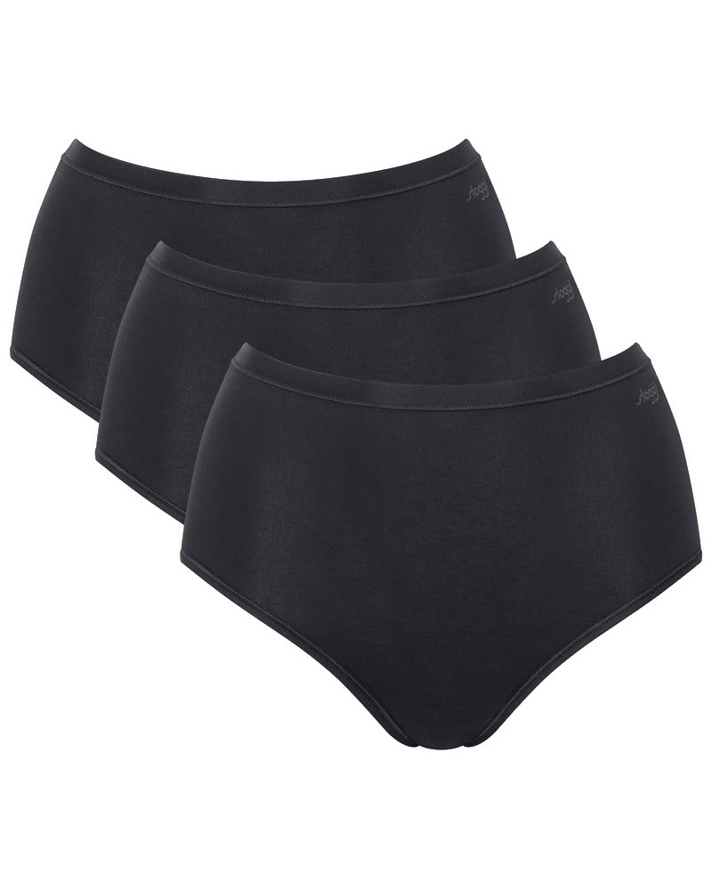 Pack of 3 high waist briefs (cotton bio) Sloggi Go Daily Cotton (Black)