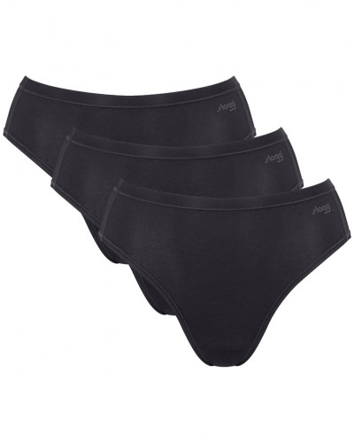 Paquete de 3 calzoncillos tai (Algodón bio) Sloggi Go Daily Cotton (Negro)