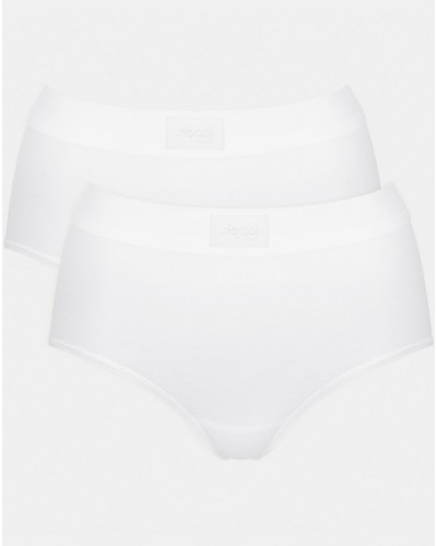 Paquete de 2 braga maxi (Algodòn bio) Sloggi Double Confort (Blanco)