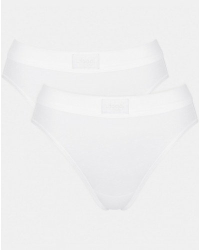 Paquete de 2 calzoncillos tai (Algodón bio) Sloggi Double Confort (Blanco)