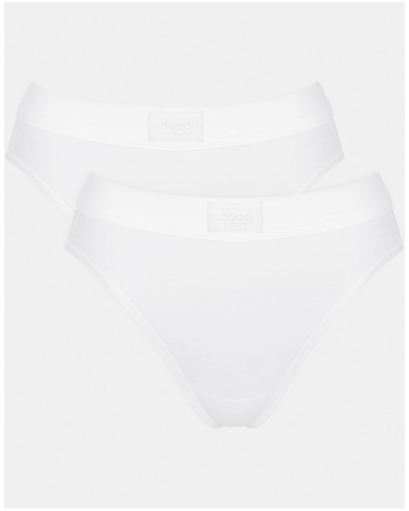 Lot de 2 slips tai (coton bio) Sloggi Double Confort (Blanc)