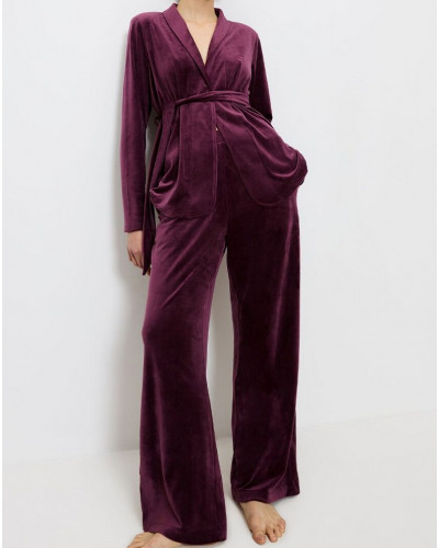 Short velvet bathrobe Triumph Nuit (Deep Burgundy)