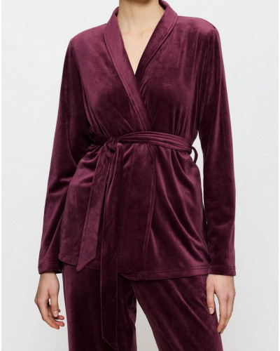 Albornoz corto de terciopelo Triumph Nuit (Deep Burgundy)