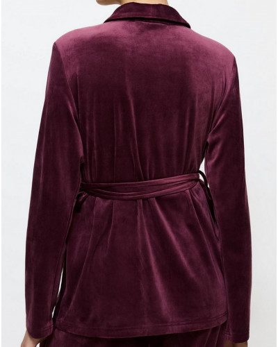 Peignoir court en velours Triumph Nuit (Deep Burgundy)