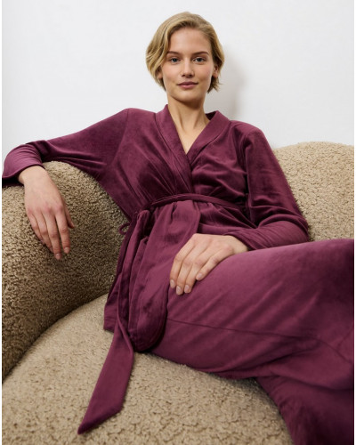 Short velvet bathrobe Triumph Nuit (Deep Burgundy)