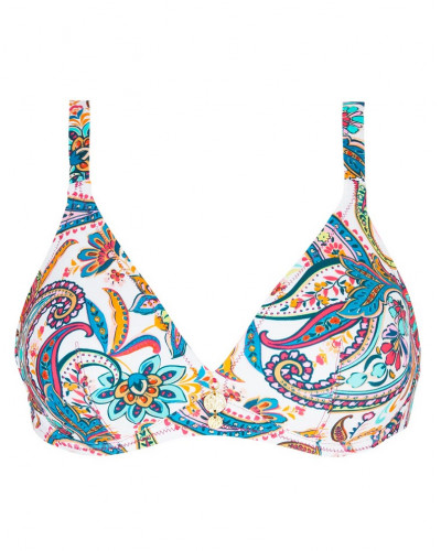 Sujetador de baño triángulo con aros copa profunda Antigel La Bayadère (Blanc Flashy)