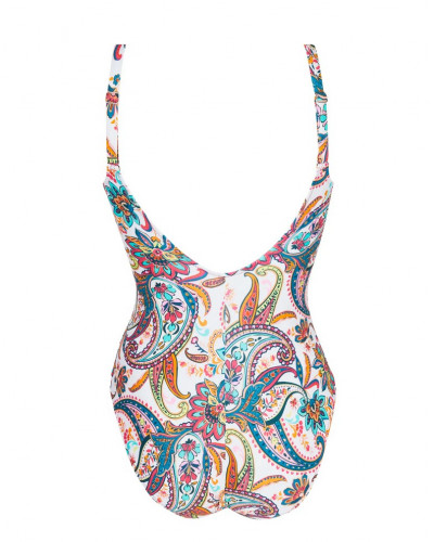 Maillot de bain une pièce nageur maintien avec armature Antigel La Bayadère (Blanc Flashy)