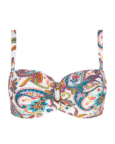 Deep-cup padded strapless bath bra Antigel La Bayadère (Blanc Flashy)