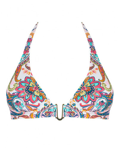 Triangle bath bra with removable padding Antigel La Bayadère (Blanc Flashy)