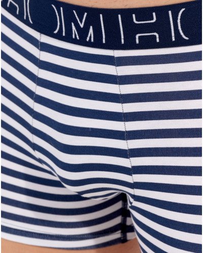 Pack of 3 boxers cotton HOM Christofer (Marine/Marine/Marine rayé)