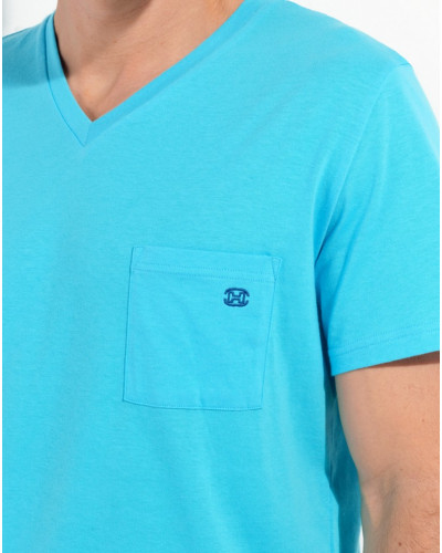 Pijamas cortos 100% algodón HOM Valley (Imprimé Turquoise)