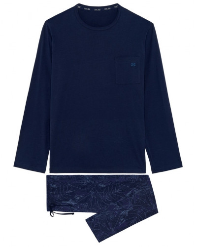 Pijama largo 100% algodón HOM Kenny (Imprimé Marine)