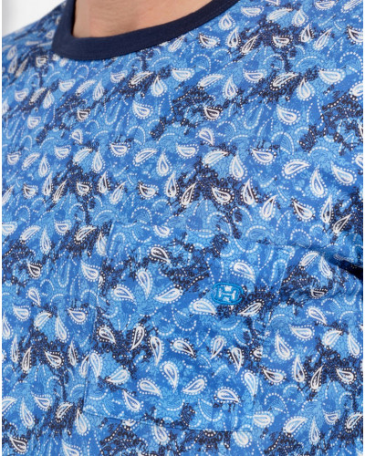 Pyjama long 100% coton Vibe (Imprimé Bleu)