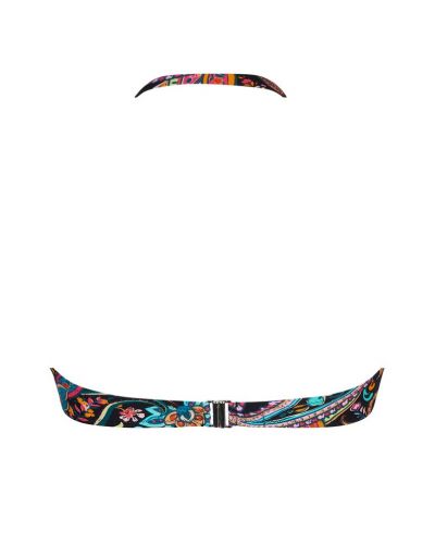 Soutien-gorge de bain bandeau coque Antigel La Bayadère (Noir Flashy)