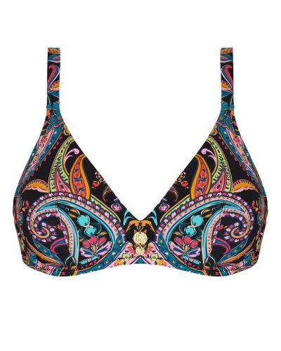 Soutien-gorge de bain triangle avec armature bonnets profonds Antigel La Bayadère (Noir Flashy)