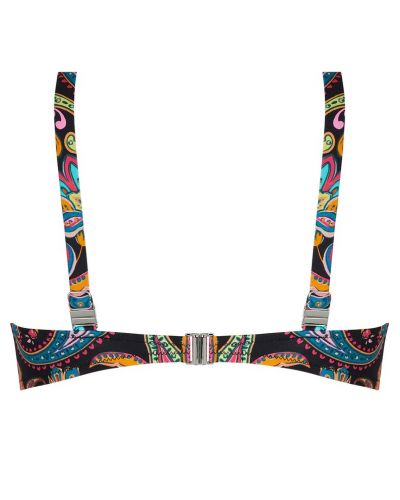 Sujetador de baño triángulo con aros copa profunda Antigel La Bayadère (Noir Flashy)