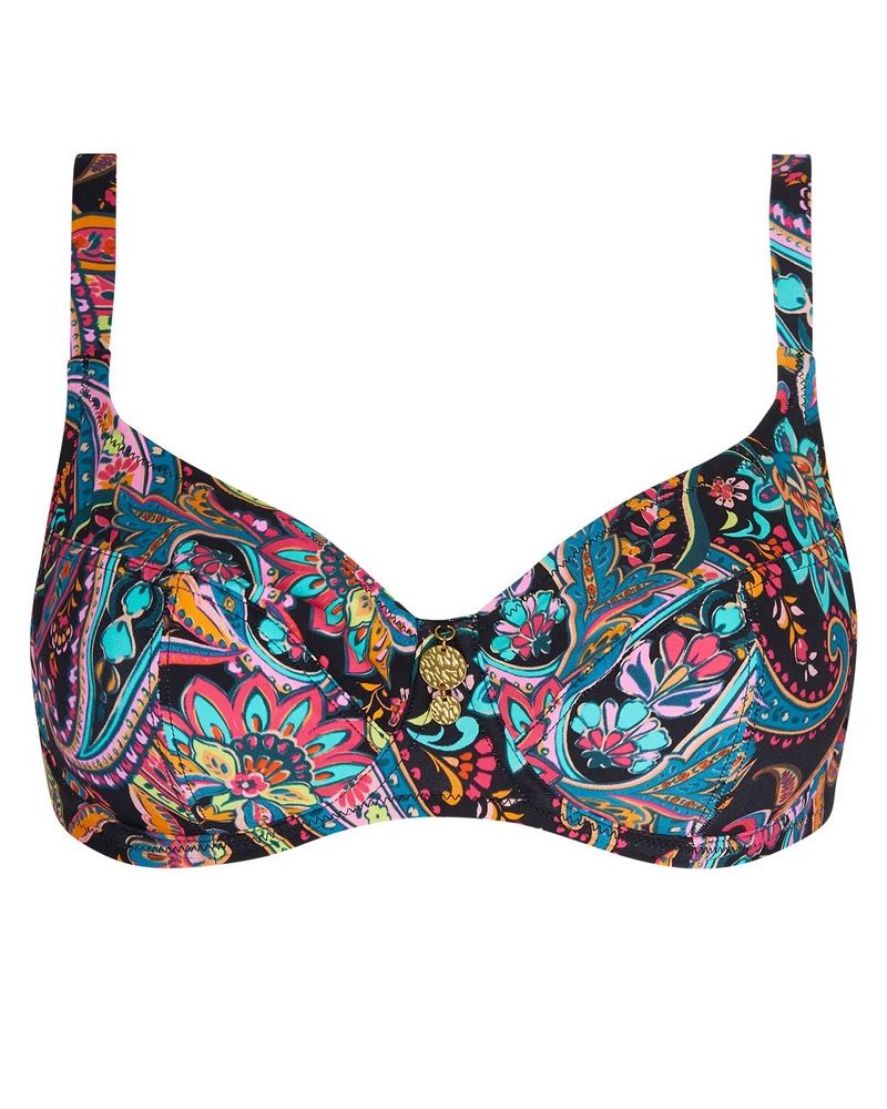 Soutien-gorge de bain corbeille bonnets profonds Antigel La Bayadère (Noir Flashy)