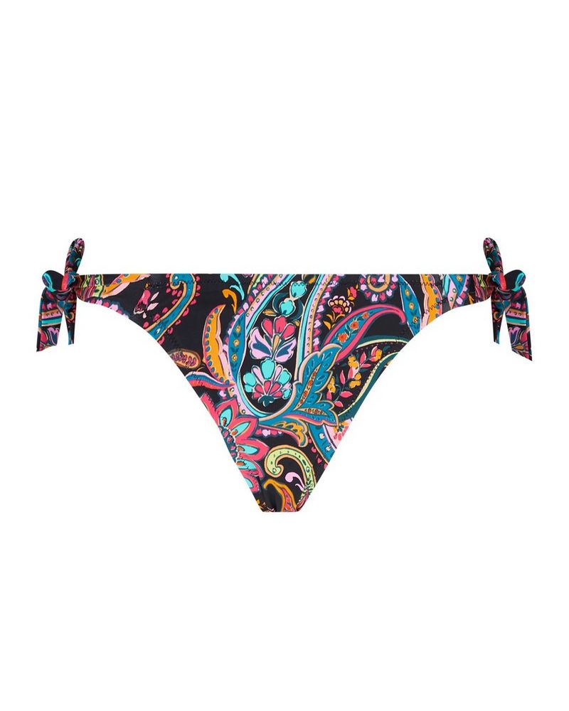 Slip de bain à noeuds Antigel La Bayadère (Noir Flashy)