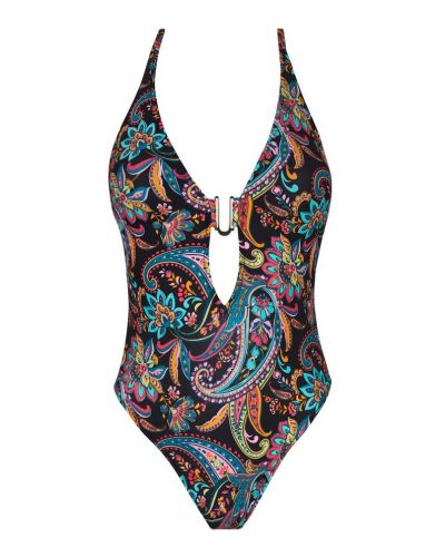 Traje de baño una pieza nadador Antigel La Bayadère (Noir Flashy)