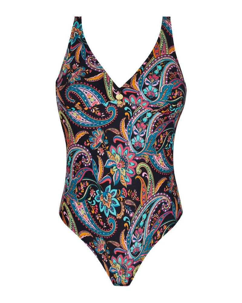 Traje de baño de una pieza soporte sin aros Antigel La Bayadère (Noir Flashy)