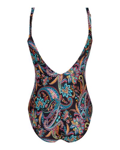 Maillot de bain une pièce nageur maintien sans armature Antigel La Bayadère (Noir Flashy)