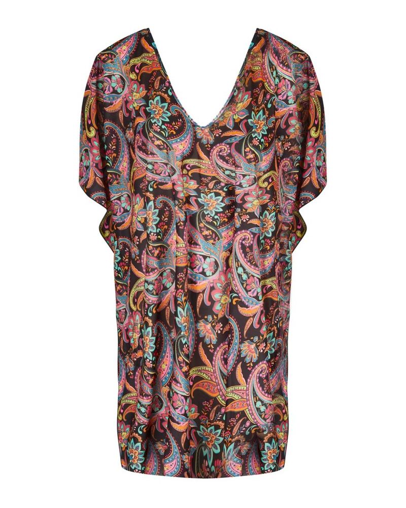 Beach poncho Antigel La Bayadère (Noir Flashy)