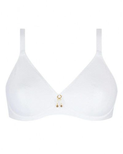 Soutien-gorge de bain triangle armatures bonnets profonds Antigel La Vogueuse (Blanc)