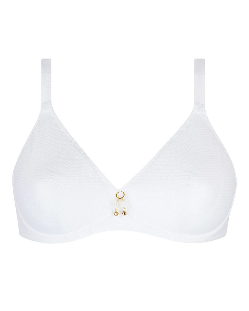 Underwired triangle deep-cup bath bra Antigel La Vogueuse (White)