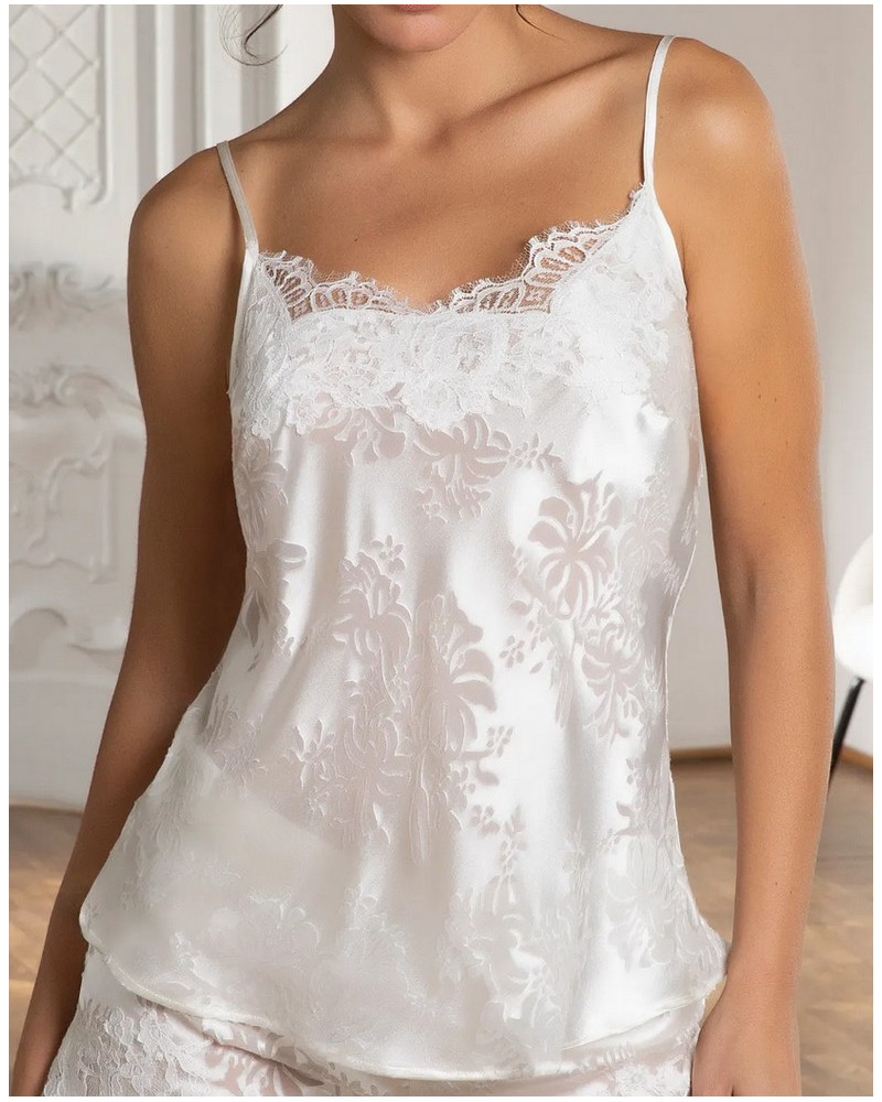 Camisole de seda devorada Lise Charmel Bellissime Amour (Ecru Nacre)