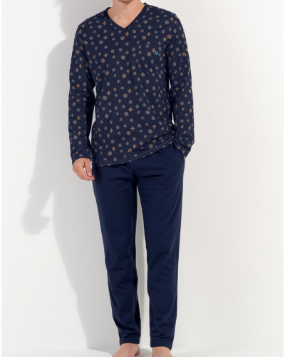 Long pajamas HOM Mandala (Imprimé Marine)