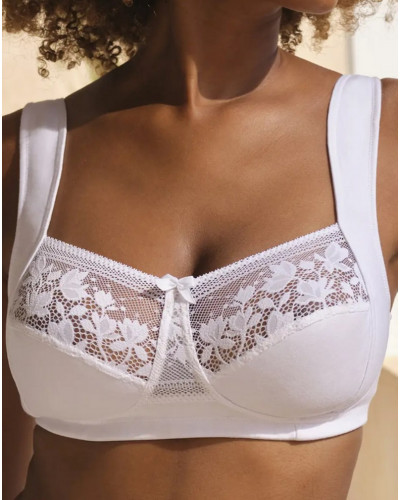 Soutien-gorge sans armature en coton bio Sans Complexe Jeanne (Blanc)