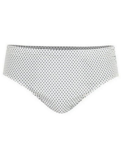 Slip taille basse 100% coton Eminence Motifs (Beige Losange Marine)