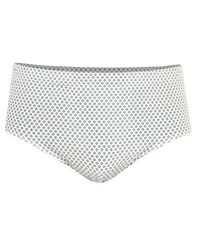 Slip taille haute 100% coton Eminence Motifs (Beige Losange Marine)