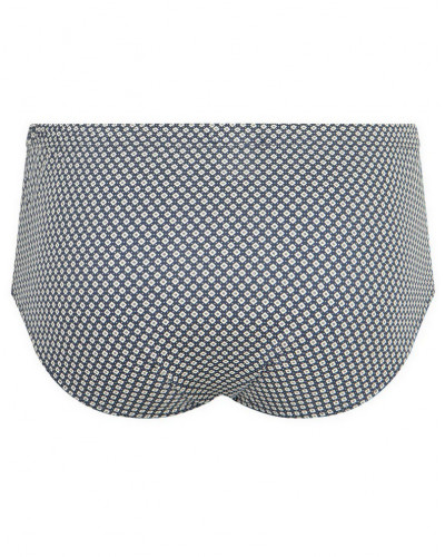 Slip taille haute 100% coton Eminence Motifs (Marine Losange Beige)