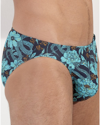 Calzoncillo micro en microfibra Hom Funky Styles (Imprimé bleu)