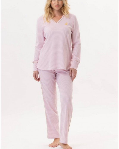 Pyjama 100% coton Le Chat Garance (Rose/Blanc)