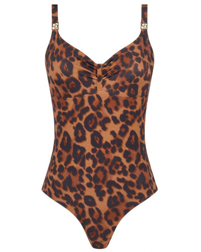One-piece underwired swimsuit Chantelle Sauvage (Léopard Sauvage)