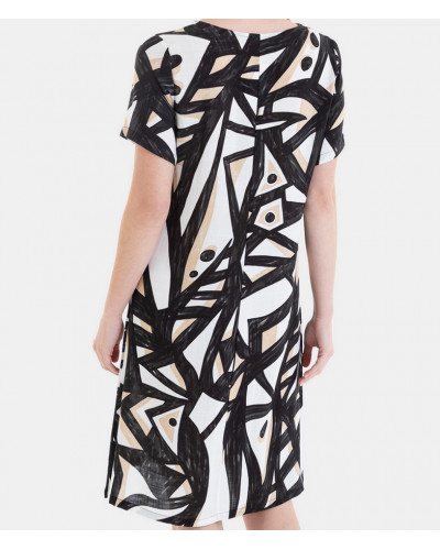 Shortsleeved beach dress Massana (Imprimé Noir & Blanc)