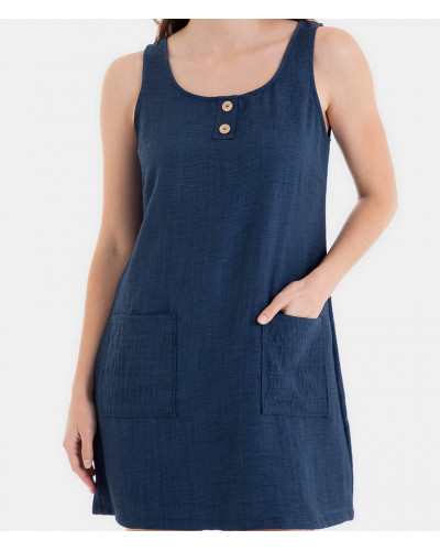 Sleeveless beach dress Massana (Denim)
