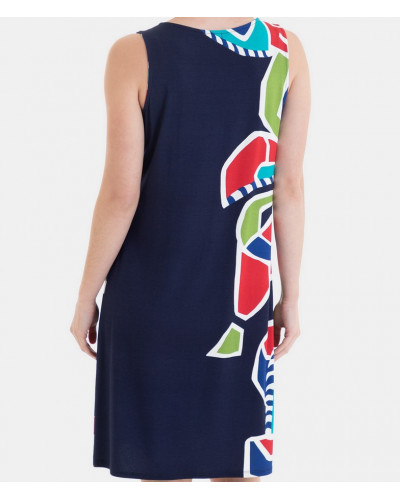 Sleeveless beach dress Massana (Imprimé Marine)