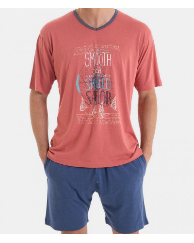 Pijama corto Massana Skilled sailor algodón (Multicolor)