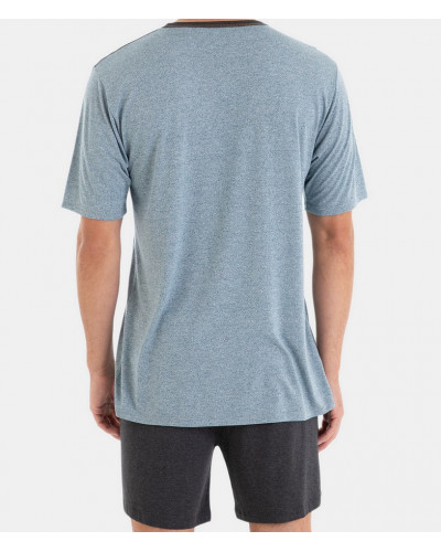 Pijama corto Massana algodón Palma gris (Impresión Gris)