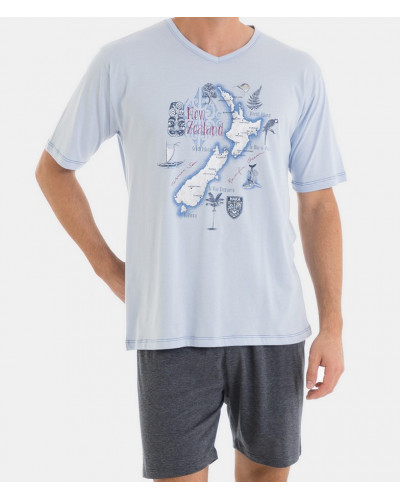 Pyjama court Massana New Zealand coton (Multicolore)