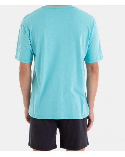 Pyjama court Massana motos coton (Multicolore)