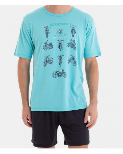 Short pyjamas Massana motorbikes cotron (Multicolor)