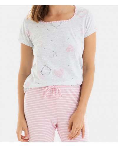Short-sleeved pyjamas Massana cotton Charming (Multicolor)